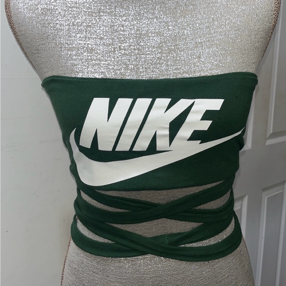 Nike Dark Green Strapless Crop Top